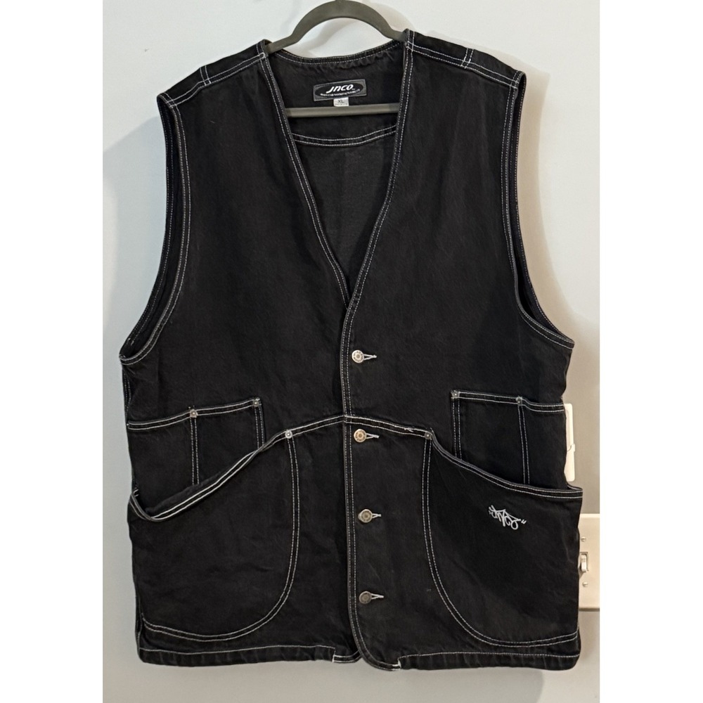 Jnco Denim Vest Vintage Baggy 90s Skater USA‎ Made Men's XL